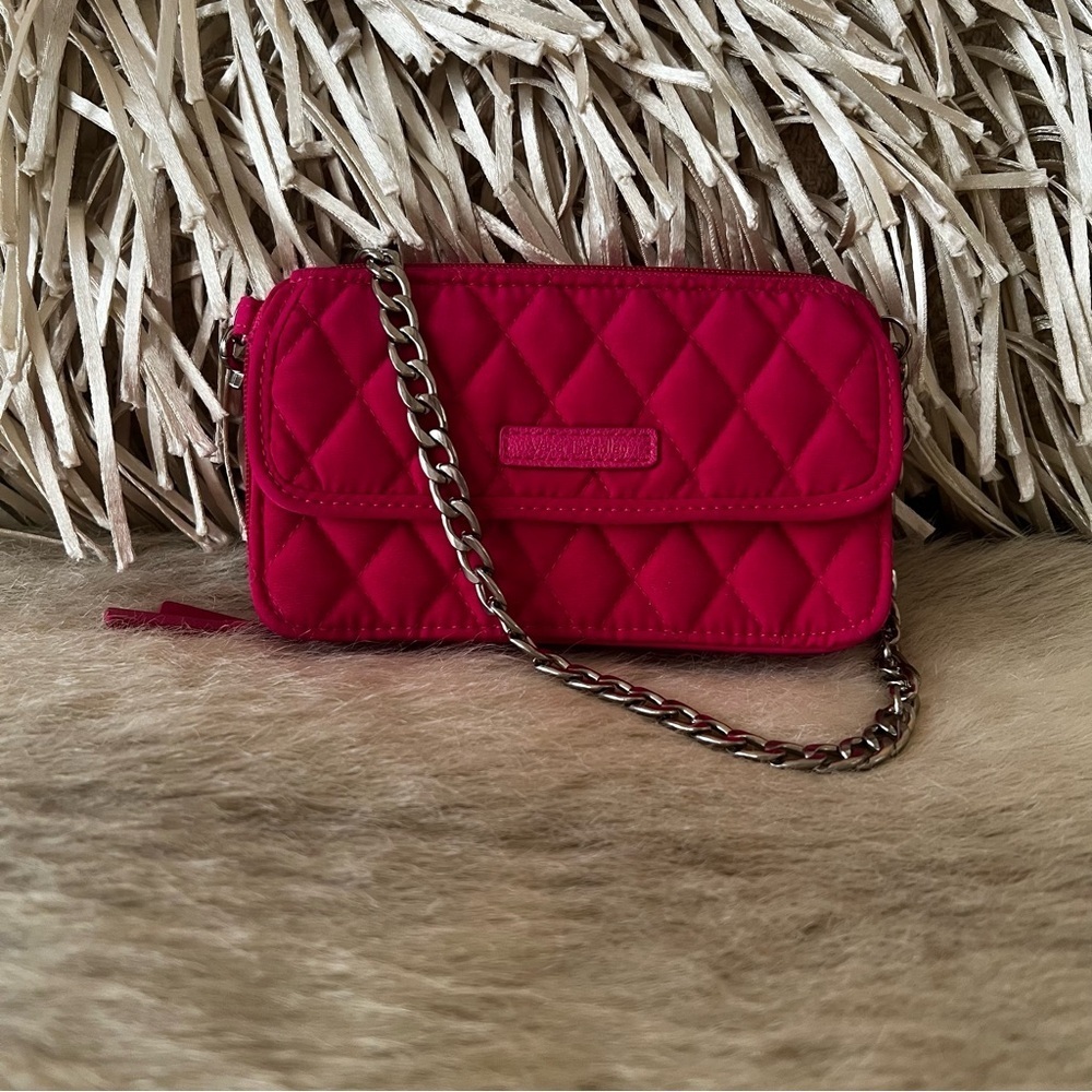 Vera Bradley Quilted Hot Pink Chain Wristlet